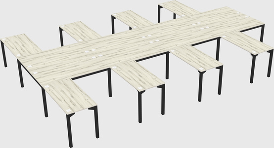 Shared l-shaped desk