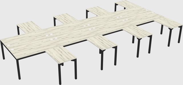 Shared l-shaped desk