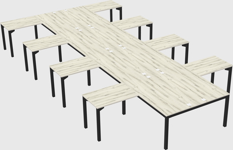 Shared l-shaped desk