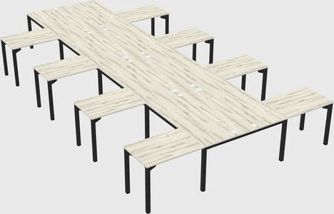 Shared l-shaped desk