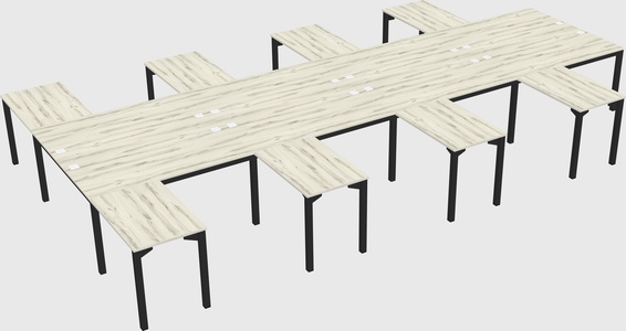 Shared l-shaped desk
