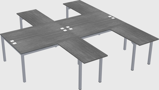 Shared l-shaped desk