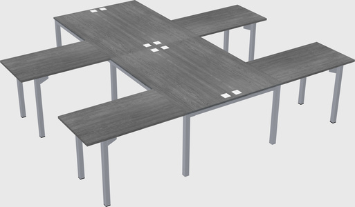 Shared l-shaped desk