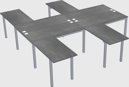Shared l-shaped desk