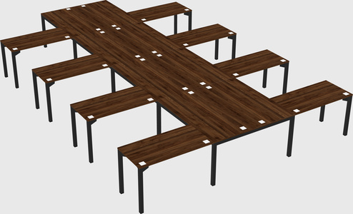 Shared l-shaped desk