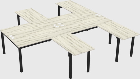 Shared l-shaped desk