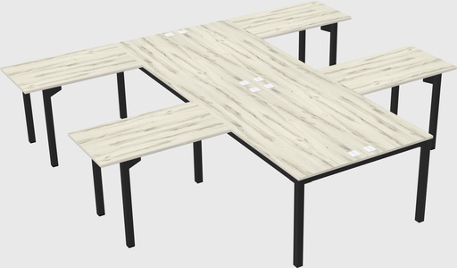 Shared l-shaped desk