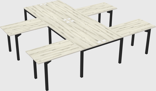 Shared l-shaped desk