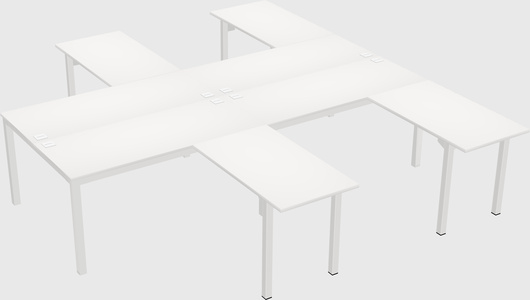 Shared l-shaped desk