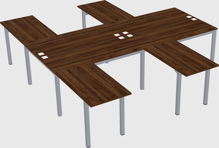 Shared l-shaped desk