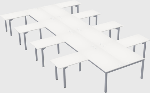 Shared l-shaped desk