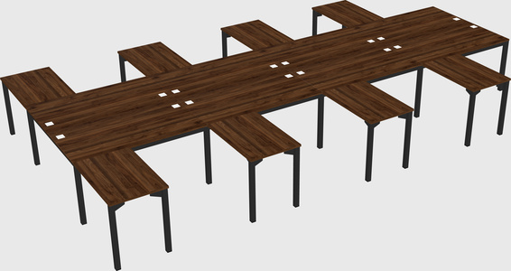 Shared l-shaped desk