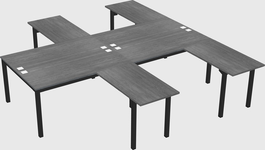 Shared l-shaped desk