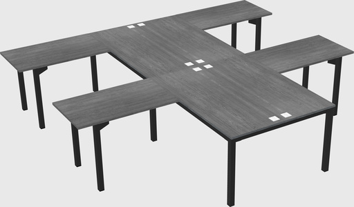 Shared l-shaped desk