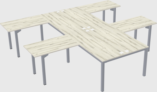 Shared l-shaped desk