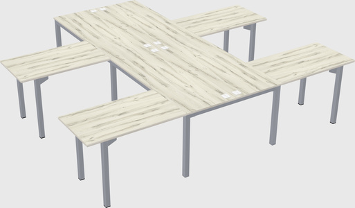 Shared l-shaped desk