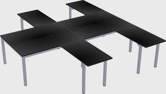 Shared l-shaped desk