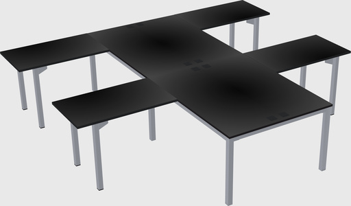 Shared l-shaped desk