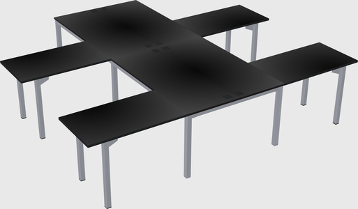 Shared l-shaped desk