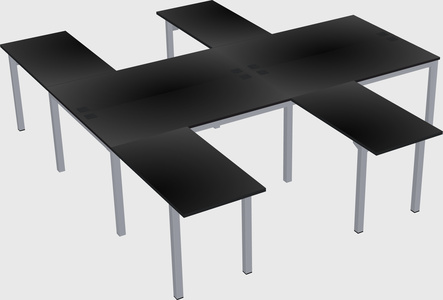 Shared l-shaped desk