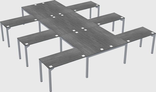 Shared l-shaped desk