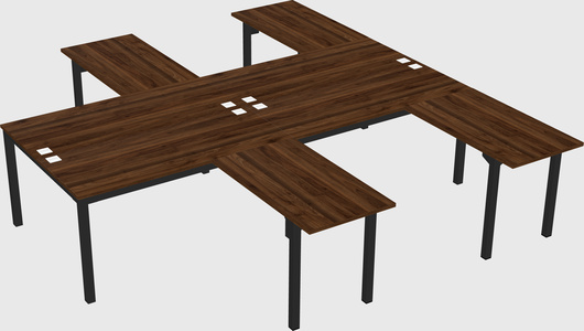Shared l-shaped desk