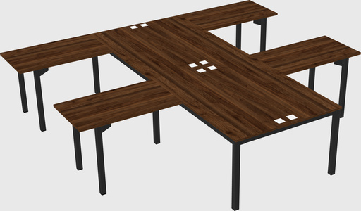 Shared l-shaped desk