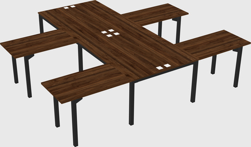 Shared l-shaped desk