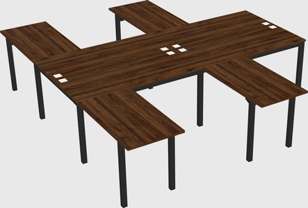 Shared l-shaped desk