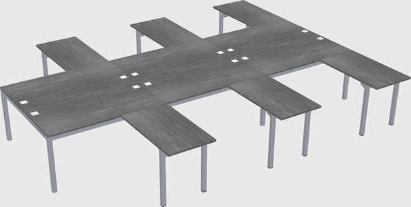 Shared l-shaped desk