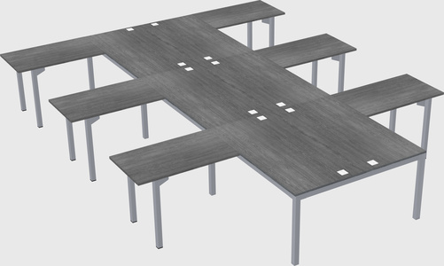 Shared l-shaped desk