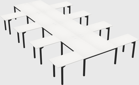 Shared l-shaped desk