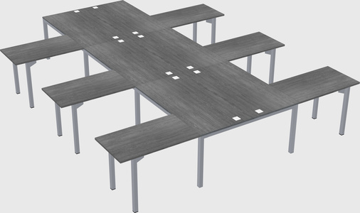 Shared l-shaped desk