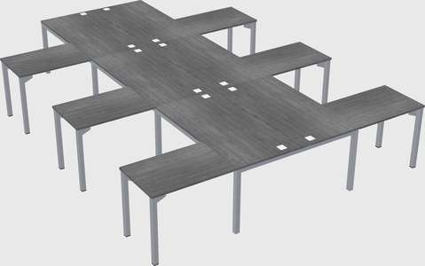 Shared l-shaped desk
