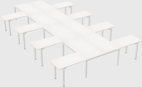 Shared l-shaped desk