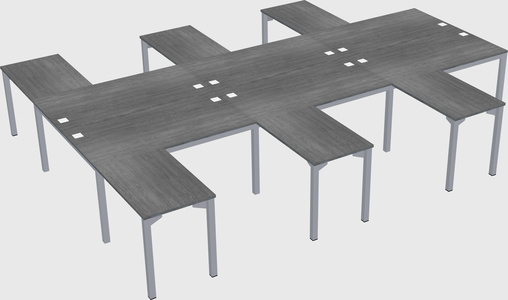 Shared l-shaped desk