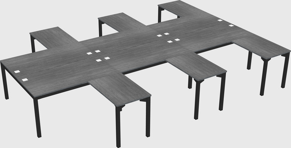 Shared l-shaped desk