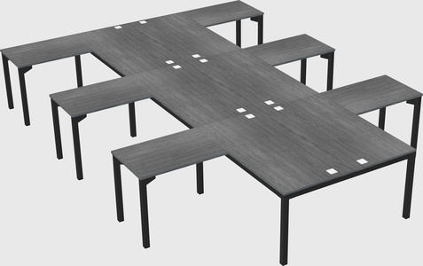 Shared l-shaped desk