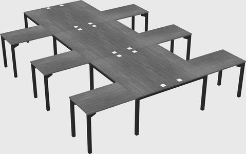 Shared l-shaped desk