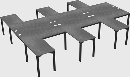 Shared l-shaped desk