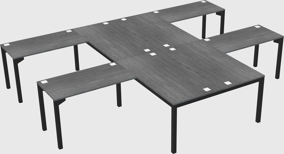 Shared l-shaped desk