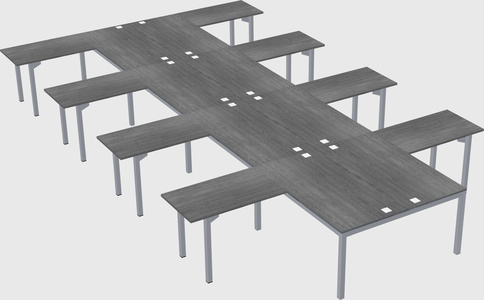 Shared l-shaped desk