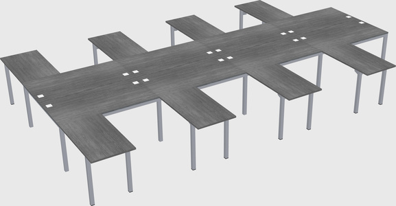 Shared l-shaped desk