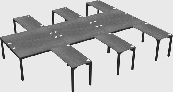 Shared l-shaped desk
