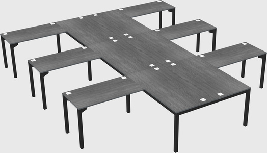 Shared l-shaped desk