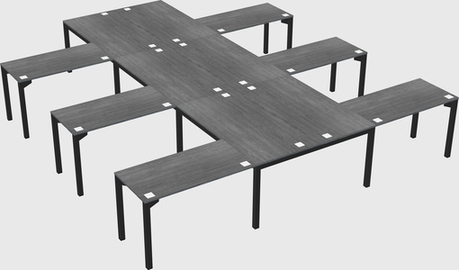 Shared l-shaped desk