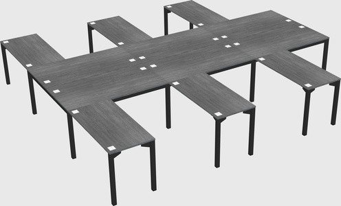 Shared l-shaped desk