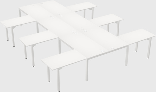 Shared l-shaped desk