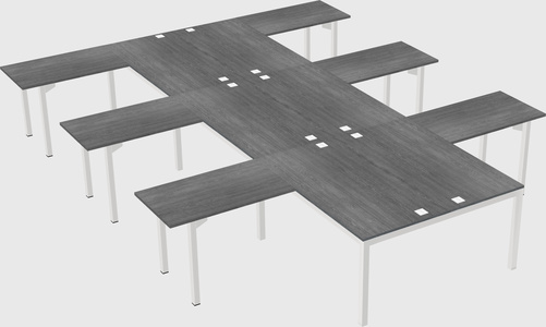 Shared l-shaped desk