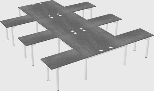 Shared l-shaped desk